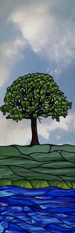 Custom size Window Film Stained Glass Films Frosted Privacy Retro European Tree Flower Colorful Door Sticker Shower Bathroom