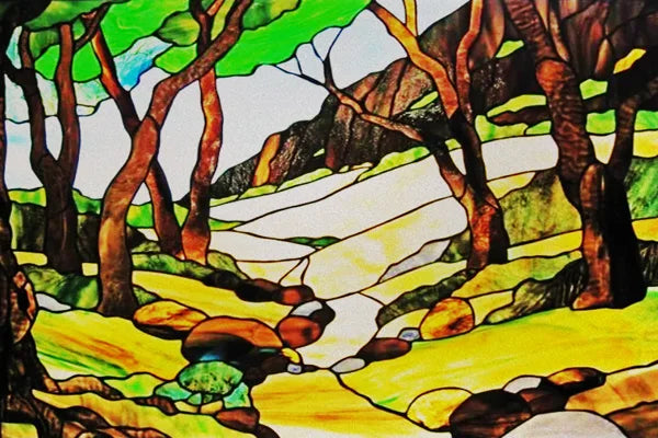 Custom Size Stained Glass Window Film, Transom Frosted Glass Sticker, Kitchen Room Door, Bathroom, Home Decor