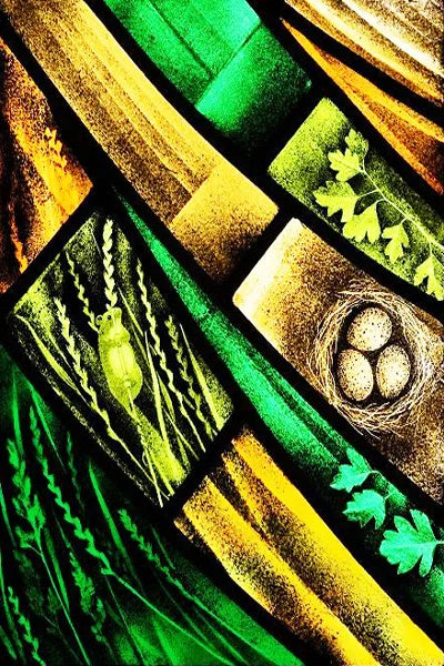 Custom Size Stained Glass Window Film Animal Pattern Rabbit Crow  Bird Fox For Rectangular Shape Glass Office Home Decor