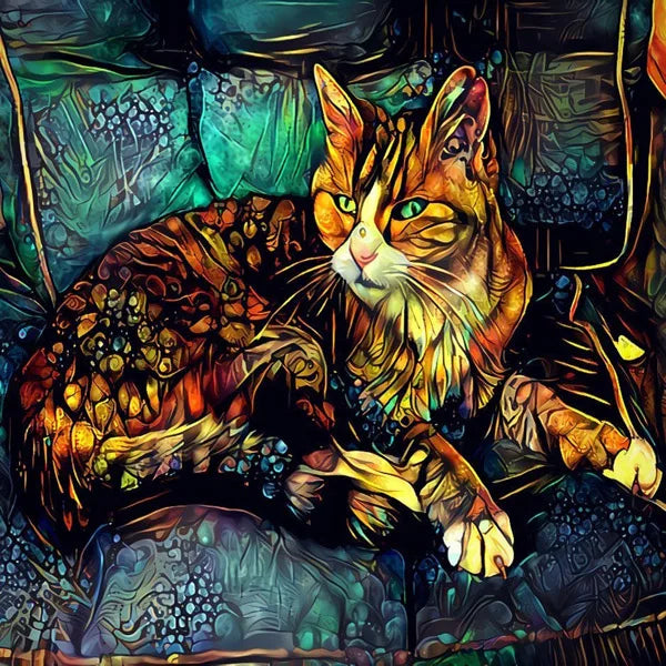 Custom Size Stained Glass Window Film Frosted Films, Animal Dog Cat Tiger Birds Static Cling,Window Covering for Home Office