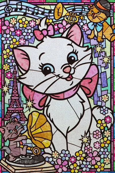 Customized Stained Glass Film Window Films Static Cling Frosted Sticker Japanese-Style Home Decor Cat  Cherry Blossom Poster