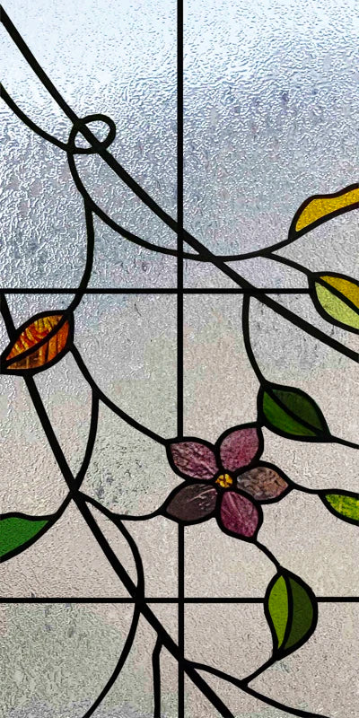 Custom Size Stained Glass Window Film Frosted Privacy Static Cling Retro Prairie Style Stickers Shower Kitchen Home Decor Flower