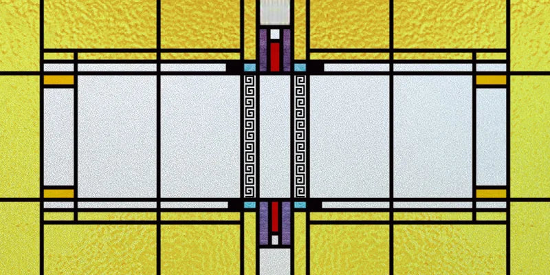 Custom Size Window Film, Stained Glass, Decorative Retro Window Sticker, Privacy Frosted Static Cling, Home Decal