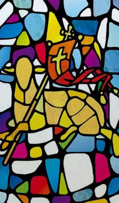 Window Film Frosted Stained Glass Films Customized, Frosted Stained Window Sticker Chuch Style Jesus/Christ Painting