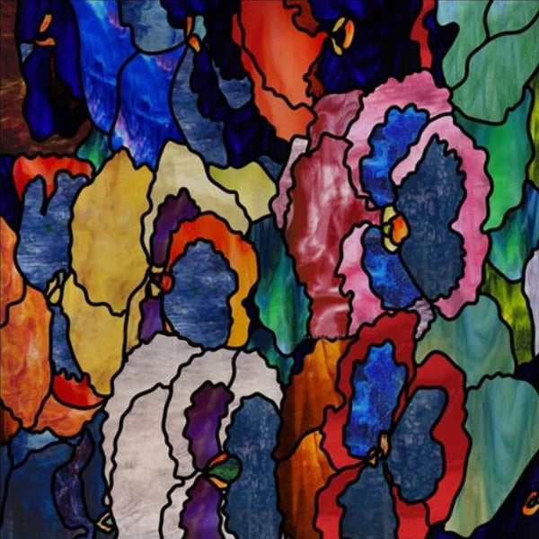 Stained Glass Window Film, Frosted Privacy Static Cling, Retro Stickers for Bathroom, Cabinet, Door, Home Decor, Skylight Covers