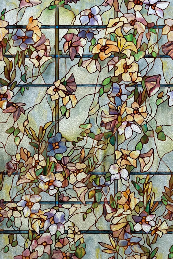 Window Film Frosted Stained Glass Films Customized Privacy Static Cling  For Bathroom Door Sticker Lemon Fruit Tree Flower