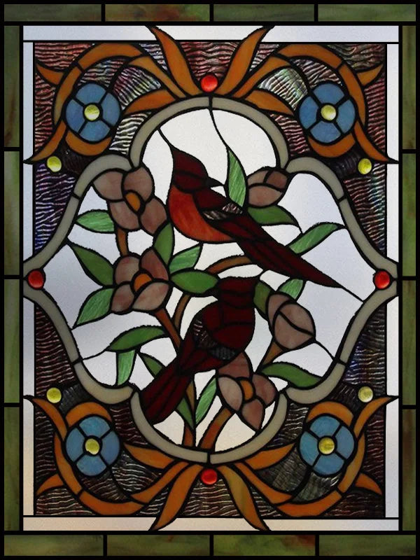 Frosted Stained Glass Window Film, Customized Art, Peacock Hummingbird Static Cling Sticker,Home Decor, Treatment