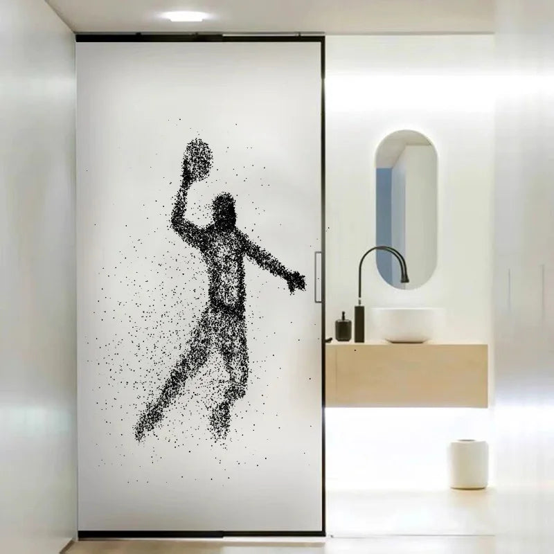 Custom Size Window Glass Films Window Film Static Cling Art Pictures Race Skiers Cyclists Shower Frosted Office Home Decor