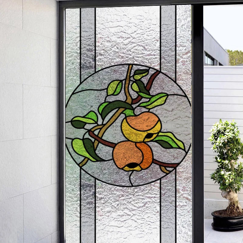 Frosted Stained Glass Window Film, 3D Matte, Static Cling,Privacy, Door Sticker,Customized for Kitchen, Office, Home Decor