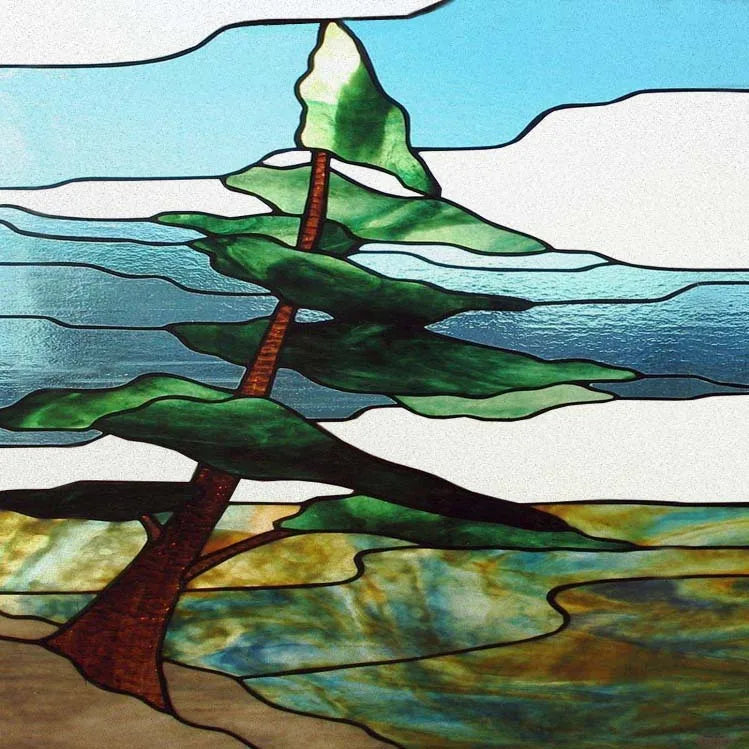 Window Film Frosted Stained Glass Films Customized Tiffany-Style Static Cling Sticker,Bathroom Door Kitchen Office Home Decor