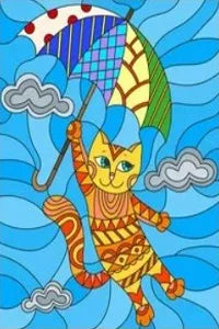 Customized Stained Glass Film Window Films Static Cling Frosted Sticker Japanese-Style Home Decor Cat  Cherry Blossom Poster