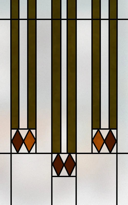Frosted Stained Glass Window Film, Customized Privacy, Static Cling,Arts and Crafts, Prairie, Art ,Office, Home Decor