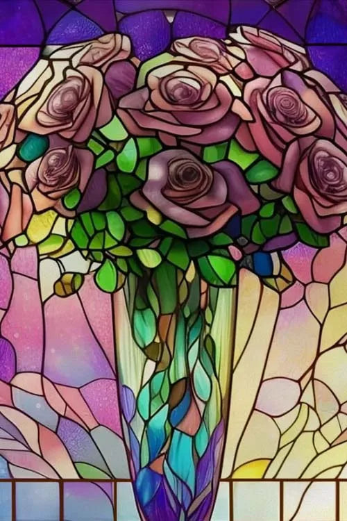 Stained Glass Film Window Sticker Static Cling  Remove Flower Rose Home Decoration for Windows,Custom designs welcom