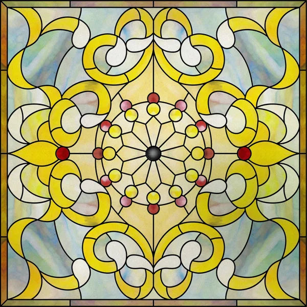 Stained Glass Window Film, Square Window Sticker, Privacy Frosted Static Cling, Home Decal, Door, Office, Custom Size