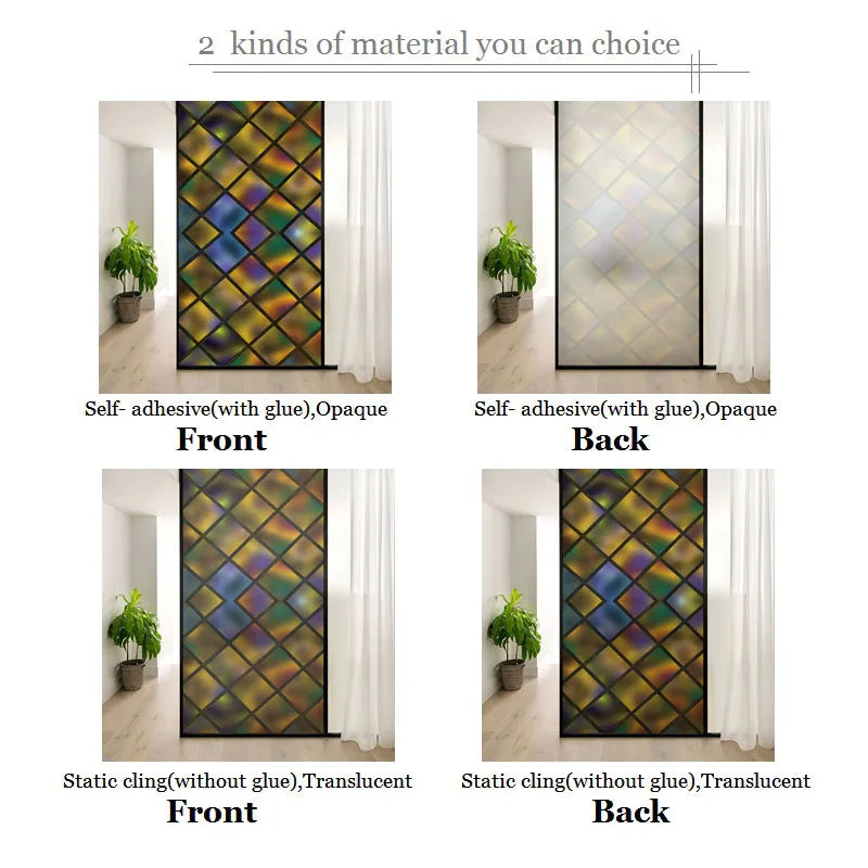 3D Red Square Window Film Print Sticker, Cling Stained Glass Films, Privacy Films, Door Sticker, Office, Home Decor, Customized