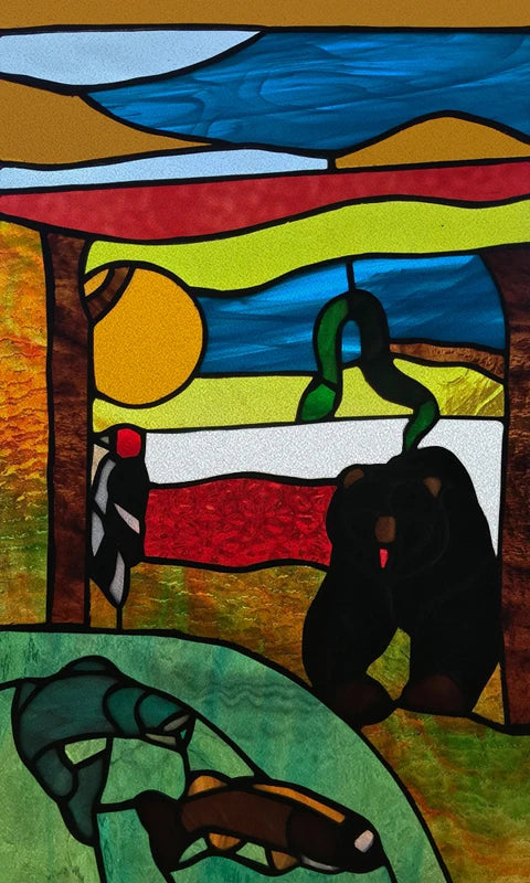 Customized Size No Glue Static Cling Frosted Stained Glass Window Films for Bathroom Door Home Decor Print Mosaic Night Moon