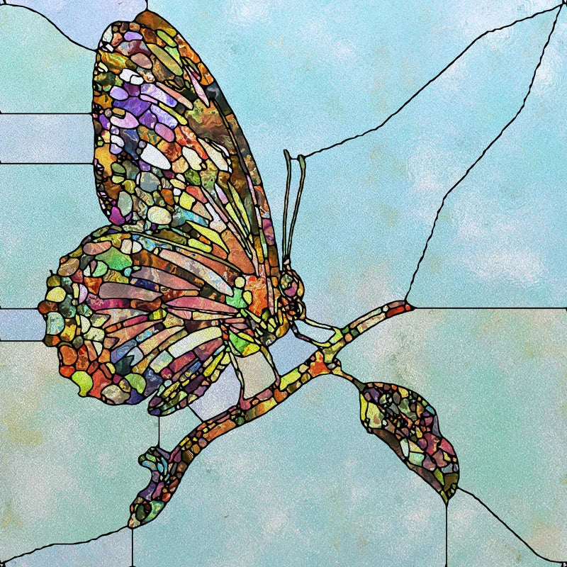 Window Film Frosted Stained Glass Films Static Cling Privacy Films Door Sticker Butterfly Kitchen Office Home Decor Customized