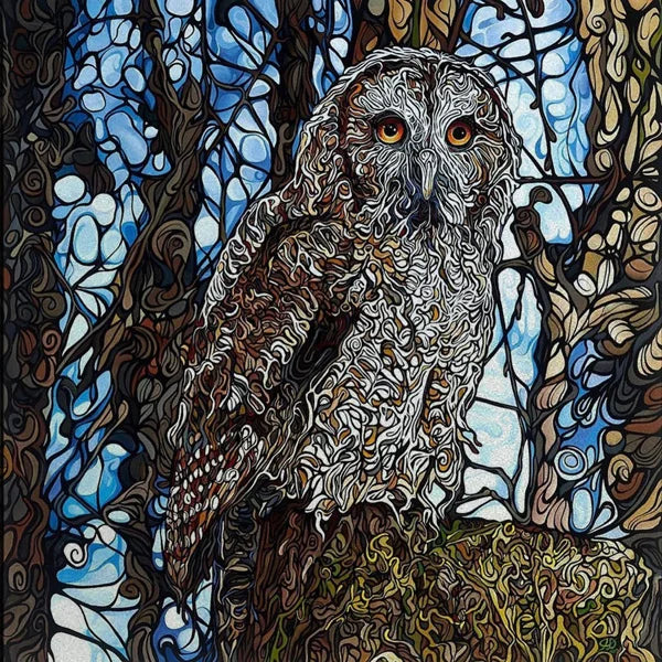 Stained Glass Window Film, Custom Size, Static Cling, Frosted,Cat, Bird, Rabbit Print, Door, Home Decor