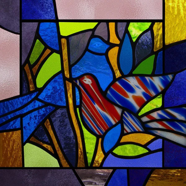 Custom Size Stained Glass Window Film Opaque Frosted Privacy Protection Removable Static Cling Home-Decor Animal Window Covering