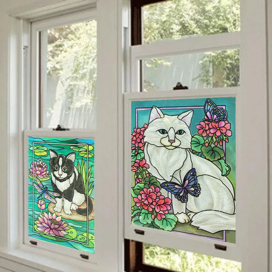 Window Film Frosted Stained Glass Films,Custom made to fit any Size or Shape,Frosted Static Cling Remove,Colored For Home Decor