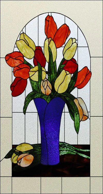 Window Film Stained Glass Stickers,Custom size Static Cling Rose,Flower Privacy Films Door Sticker Kitchen Office Home Decor