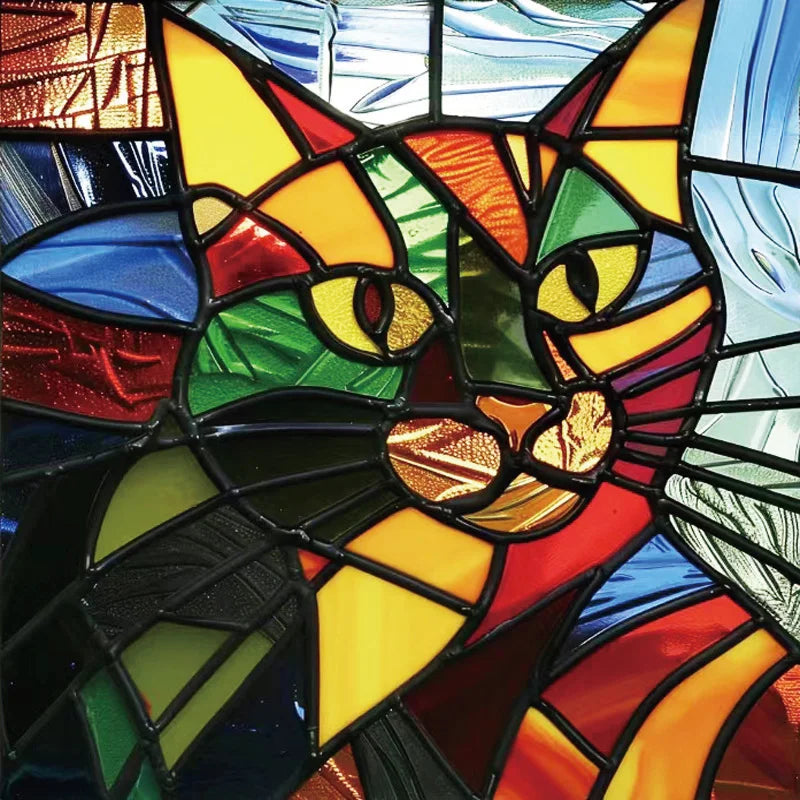 Custom size Window Film Stained Glass Films Frosted Privacy Static Cling cat Sticker Bathroom Skylight Decor