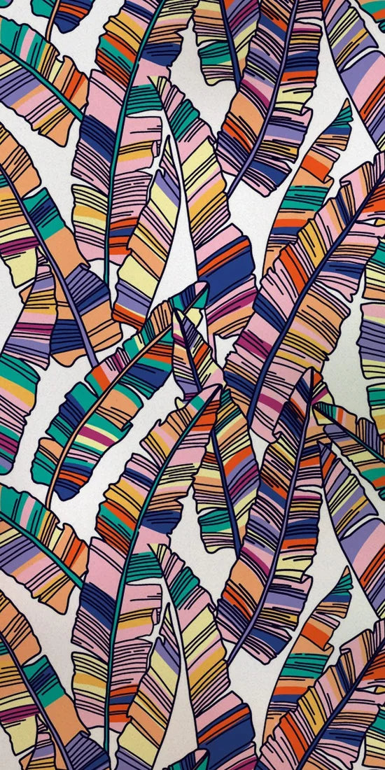 Stained Glass Film, Opaque Sticker,Frosted Static Cing ,Tropical Leaves, Seamless Pattern,Home Decor, Privacy, Custom Size