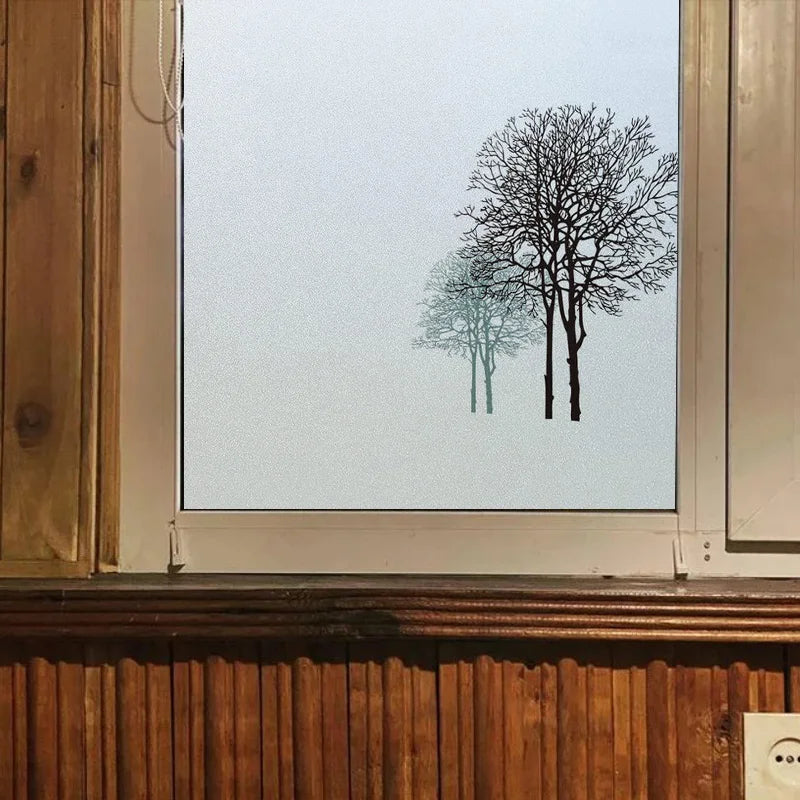 Custom Size Window Glass Films Window Film,Frosted Static Cling, Privacy Opaque,Art Pictures Trees,Shower Nordic Obscure Posters