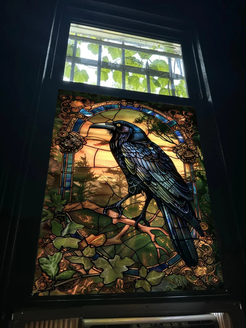 Customized Stained Glass Film Window Films,Static Cling Frosted Privacy Bird Eagle,Bathroom Kitchen Door Sticker