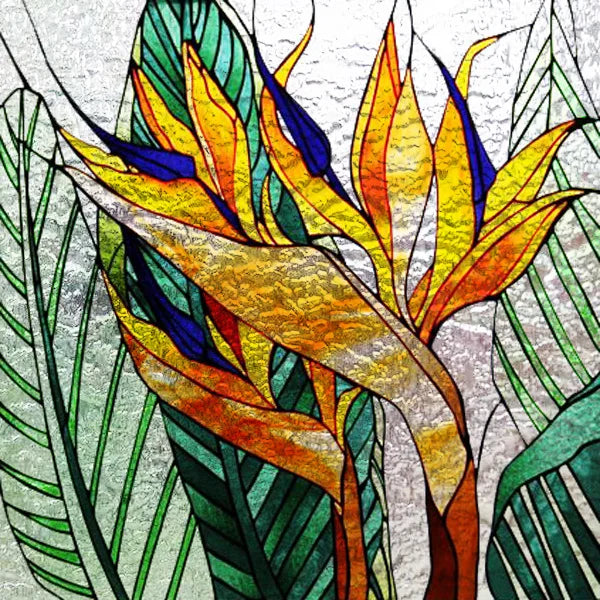 Custom Size Stained Glass Film,3D Frosted Static Cling Window Films,Decor Foil Stickers, Window Treatment for Square Glass Door