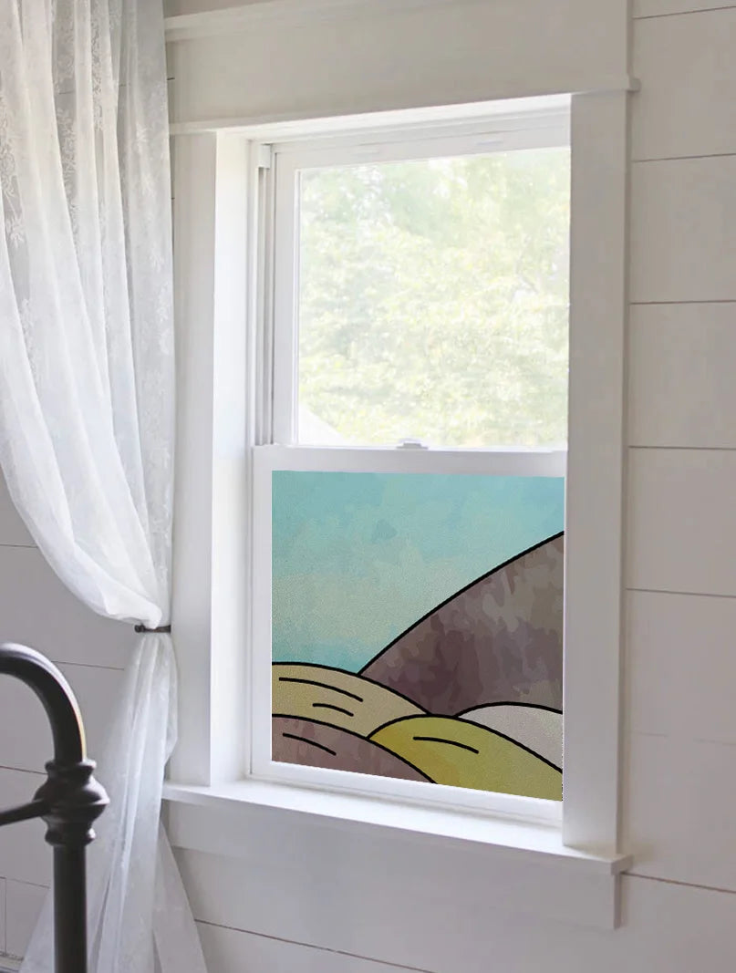 Privacy Window Film, Static Clings, Stained Glass, Non-Adhesive, Anti-UV Protection, Heat Control, Door Stickers custom for Home