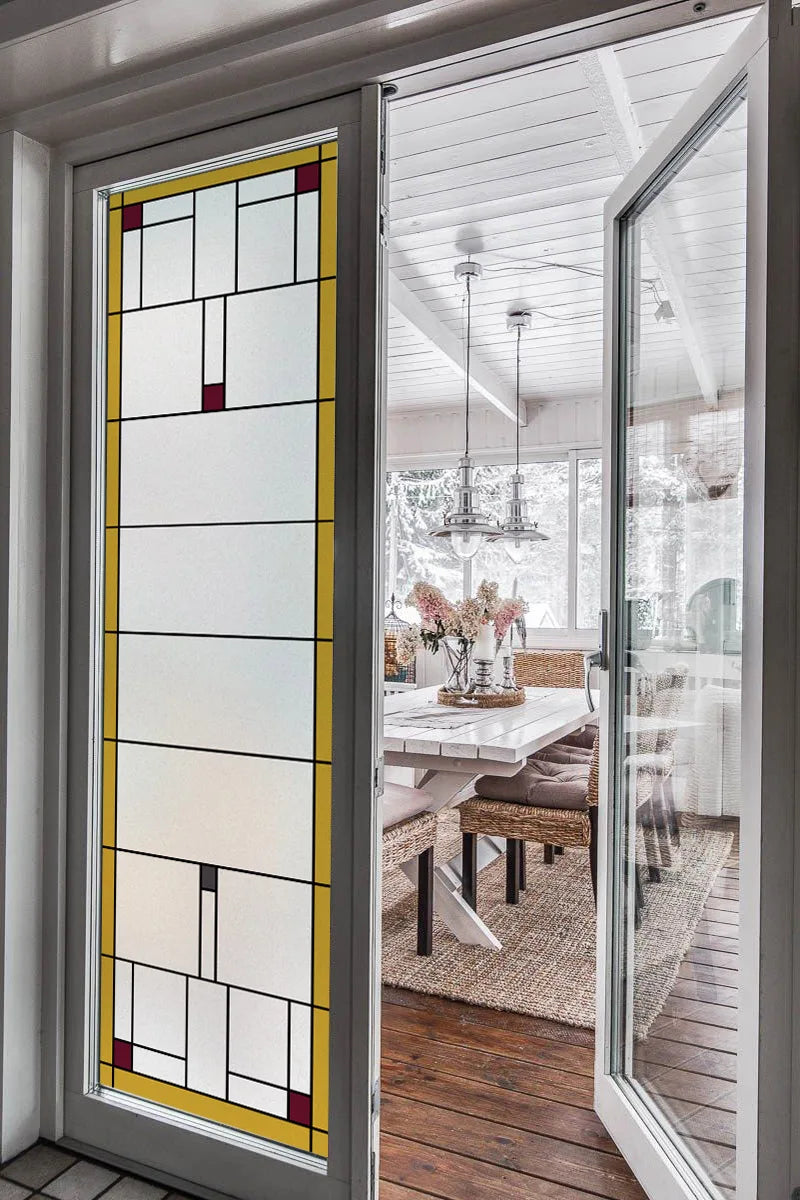 Stained Glass Window Film Transparent/Frosted Glass Sticker Static Cling Prairie Scottish for thin long Glass Door Anticollision