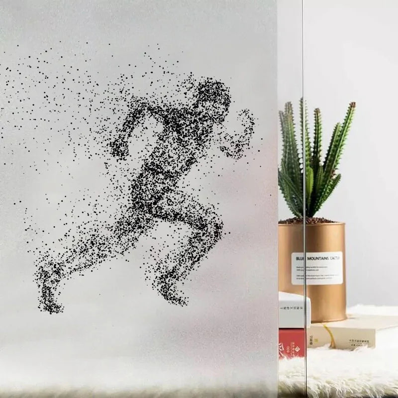 Custom Size Window Glass Films Window Film Static Cling Art Pictures Race Skiers Cyclists Shower Frosted Office Home Decor