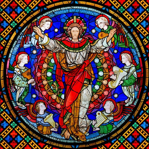 Custom Frosted Stained Glass Window Film, Static Cling ,Church Jesus Mary Angels Picture Stickers, Window Treatment, Home Decor