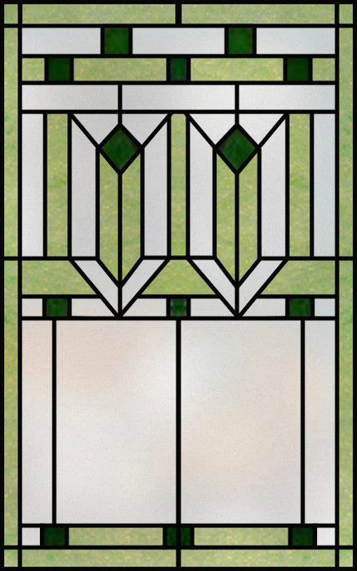 Frosted Stained Glass Window Film, Customized Privacy, Static Cling,Arts and Crafts, Prairie, Art ,Office, Home Decor