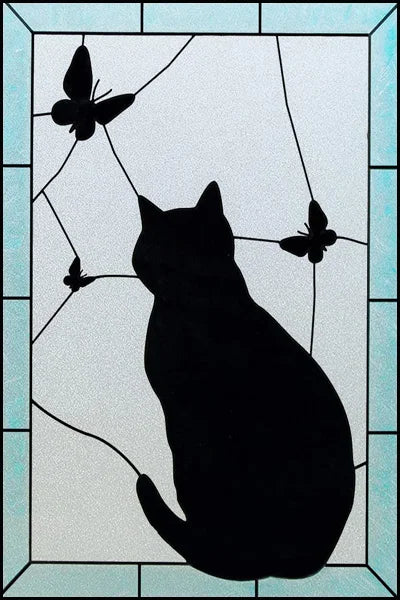 Customized Stained Glass Film Window Films Static Cling Frosted Sticker Church Peacock Birds Cat For Door Bathroom Home Decor