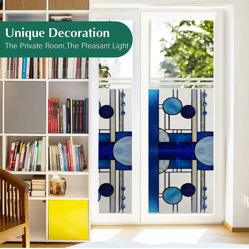 Stained Glass Window Film Frosted Glass Sticker,Custom made to fit any Window Size or Shape,Kitchen Bathroom Door Home Decor