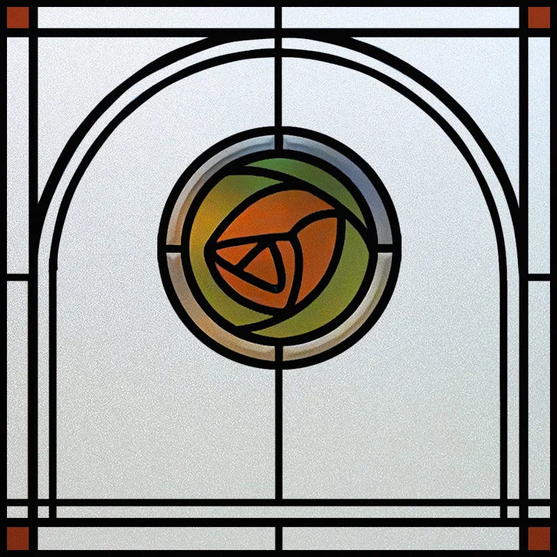 Custom Size Stained Glass Window Film Frosted Privacy Static Cling Retro Prairie Matte Stickers Shower Kitchen Office Home Decor