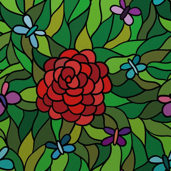 Window Film Frosted Stained Glass Films,Customized Rose Flower Ladybird Static Cling Sticker,Home Decor Foil Window Treatment