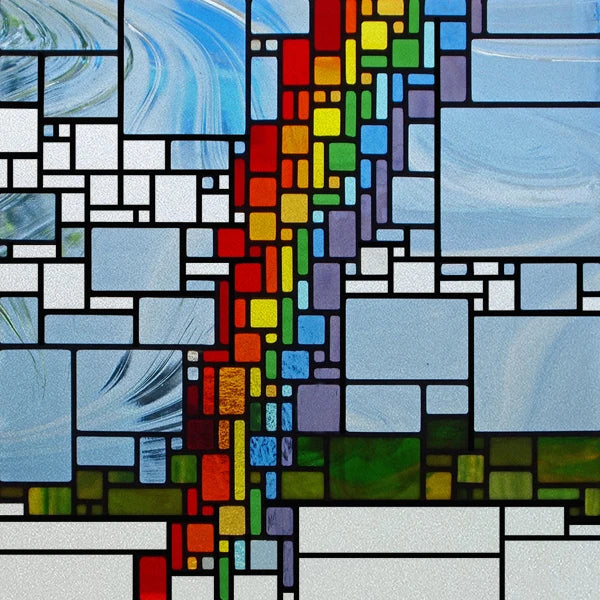 Stained Glass Window Film Frosted Glass Sticker,Custom made to fit any Window Size or Shape, ,Church Static Cling,Home Decor
