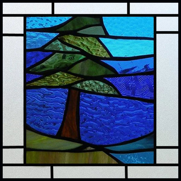 Frosted Stained Glass Window Film, Leaf Tree Static Cling Sticker,Home Decor Foil Treatment, Customized Art Design