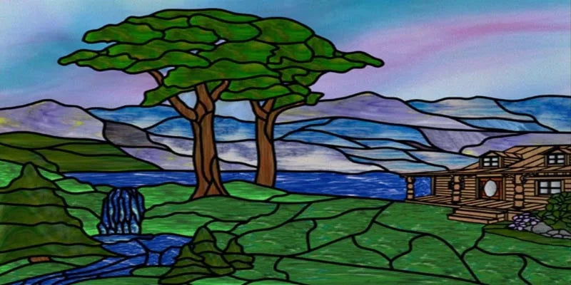 Custom Size Window Film, Stained Glass, Decorative Window Sticker, Privacy Frosted Static Cling, Home Decal