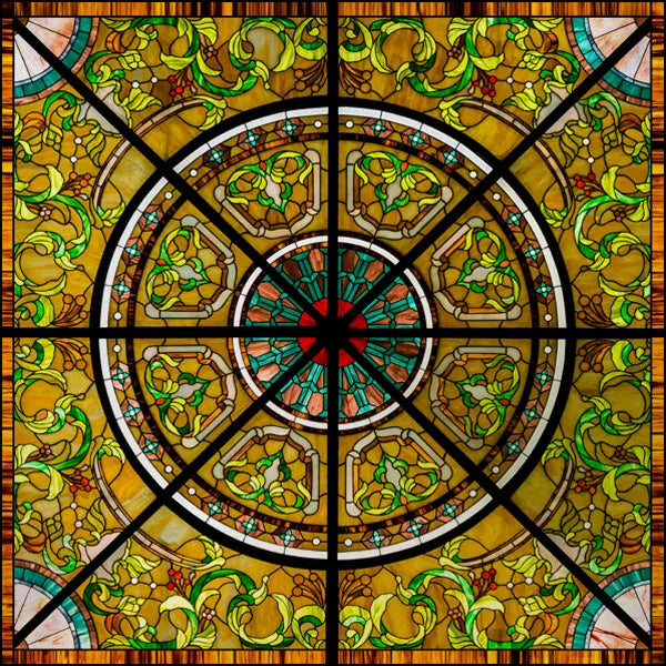 Stained Glass Window Film, Square Window Sticker, Privacy Frosted Static Cling, Home Decal, Door, Office, Custom Size