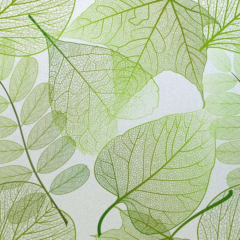 Window Film Frosted Stained Glass Films Customized Art Deco Design Leaves Static Cling Sticker,Home Decor Foil Window Treatment