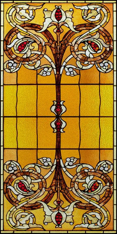 Custom Size Window Film, Stained Glass Stickers, Static Cling, Frosted Privacy, Classic Style, for Window Door, Home Decor