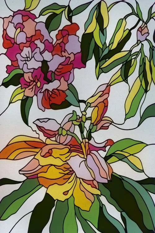 Stained Glass Film Window Sticker Static Cling  Remove Flower Rose Home Decoration for Windows,Custom designs welcom