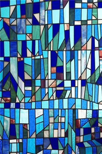 Frosted Stained Glass Window Film, Opaque  Privacy Static Cling , Home-Decor, Sun Catcher Rainbow Color, Window Covering
