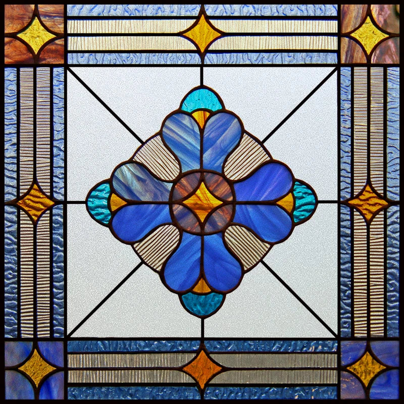 Stained Glass Window Film Frosted Glass Sticker,Custom made to fit any Window Size or Shape,Kitchen Bathroom Door Home Decor