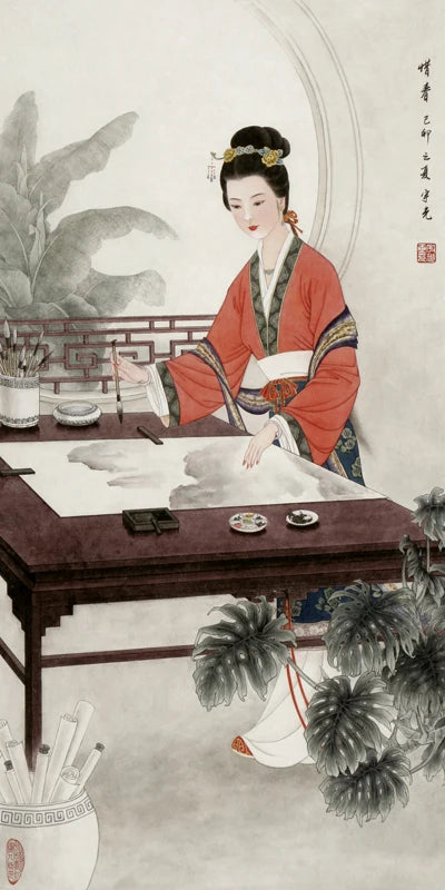 Stained Static Cling Window Film,Frosted Opaque Glass Sticker,Chinese style print Poster for Restaurant Home Decor