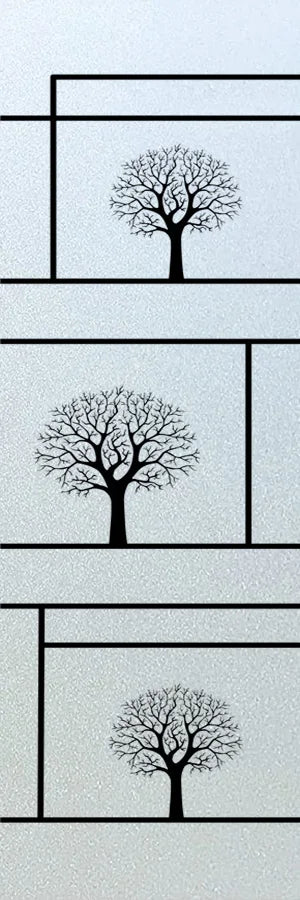 Custom Size Window Glass Films Window Film Static Cling Frosted Tree Mountain Posters For Bathroom Door Kitchen Office Home